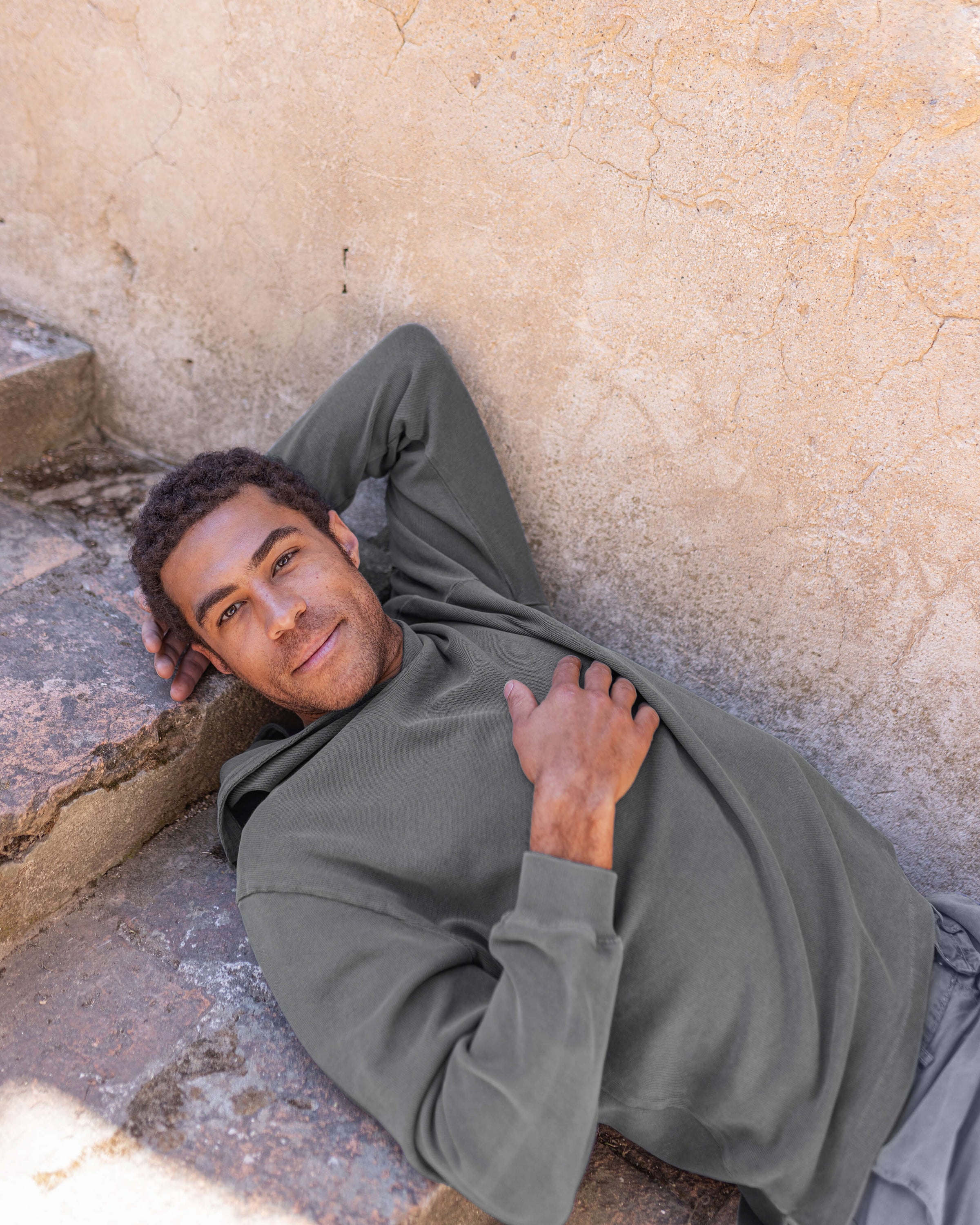 Caza Slubbly Organic Cotton Hoodie / Faded Grey Slate