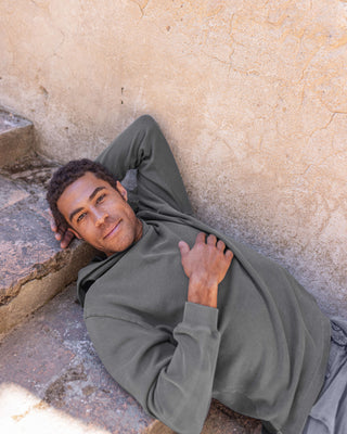 Caza Slubbly Organic Cotton Hoodie / Faded Grey Slate