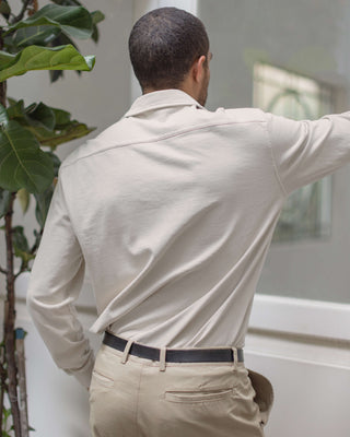 Caza Slubbly Organic Cotton Button Up Shirt / Cream Off White