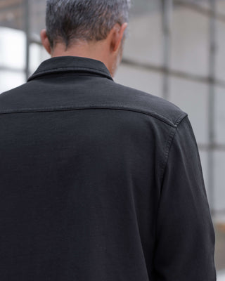 Caza Slubbly Organic Cotton Button Up Shirt / Black Night