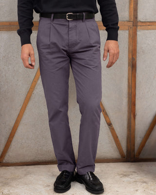 Organic Cotton Alta Pleated Trousers / Purple Grey Ash
