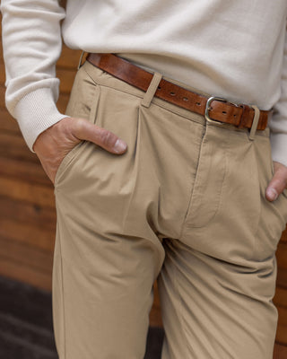 Organic Cotton Alta Pleated Trousers / Brown Gold Clay