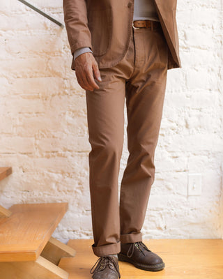 Organic Cotton Alta Pleated Trousers / Redwood Brown