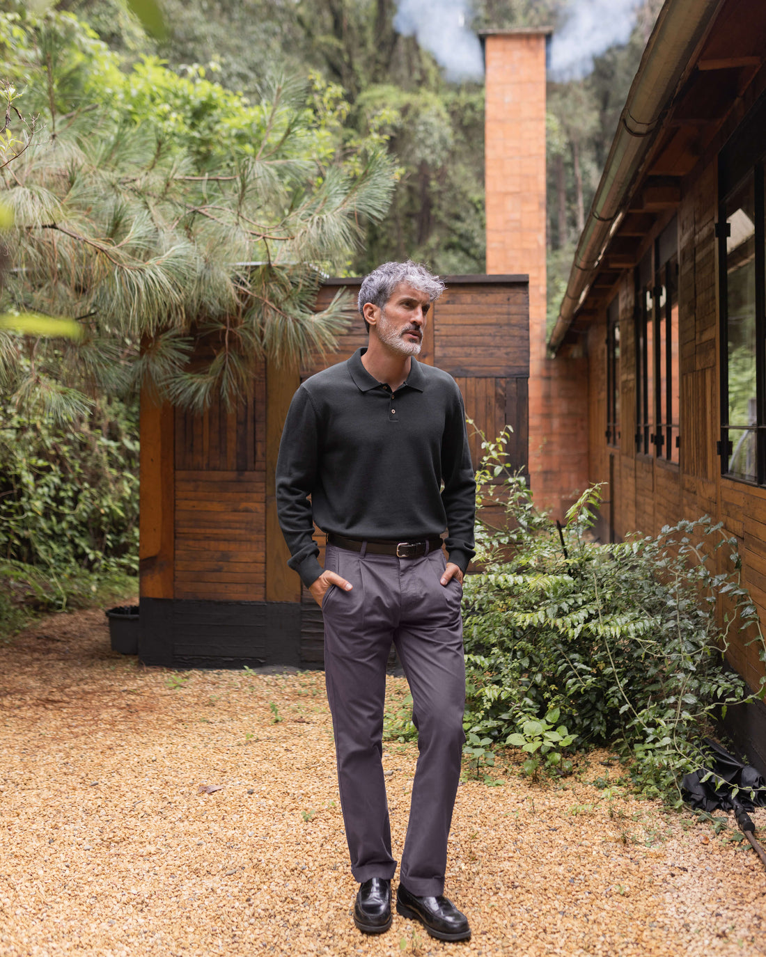 Organic Cotton Alta Pleated Trousers / Purple Grey Ash