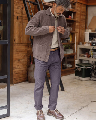 Knit Kite Heavyweight Merino Wool Jacket / Faded Brown Coffee