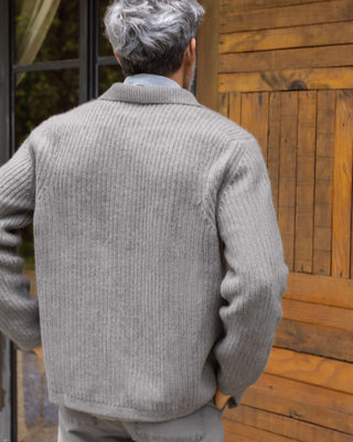 Knit Kite Heavyweight Merino Wool Jacket / Faded Silver Steel