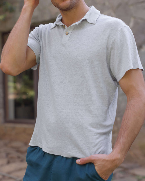 Knit Polo / Steel