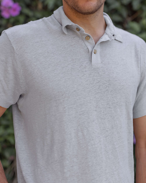 Knit Polo / Steel