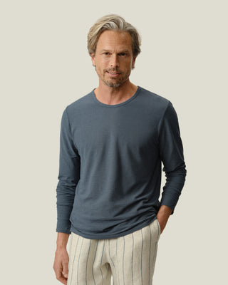 Long Sleeve Crepe Tee / Lake