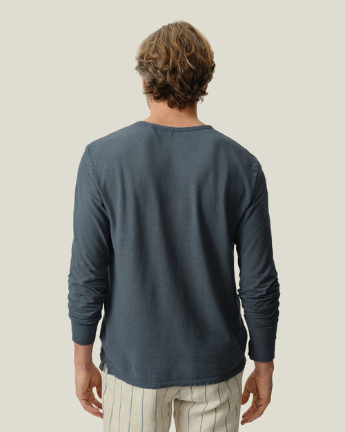 Long Sleeve Crepe Tee / Lake