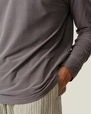 Long Sleeve Crepe Tee / Silver