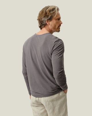Long Sleeve Crepe Tee / Silver
