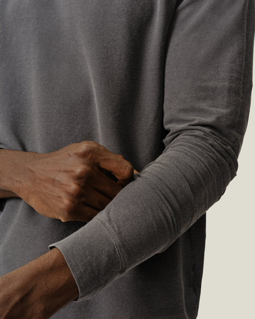 Long Sleeve Crepe Tee / Slate