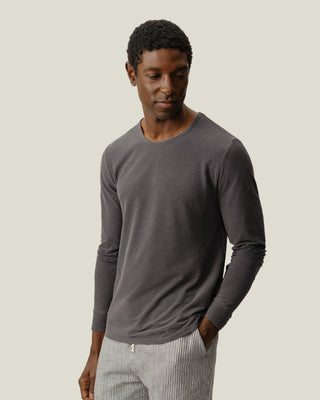 Long Sleeve Crepe Tee / Slate