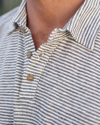 Long Sleeve Knit Polo / Lines