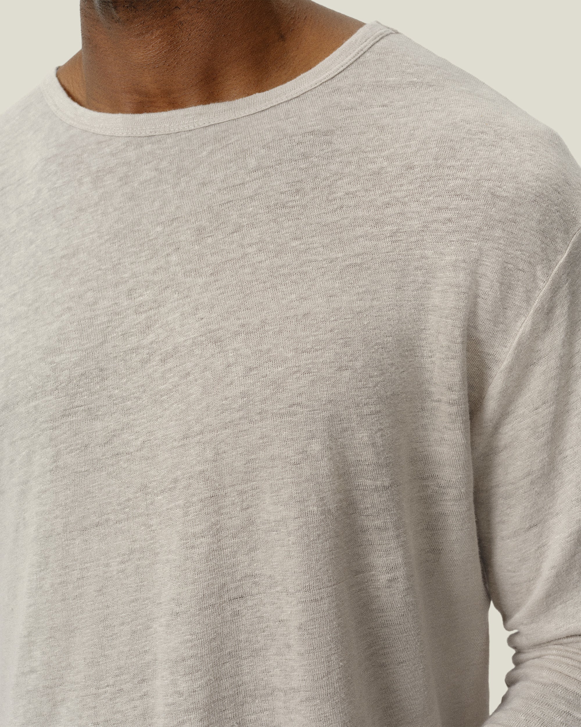 Sun Knit Linen Long Sleeve T-Shirt - Sustainable French Linen