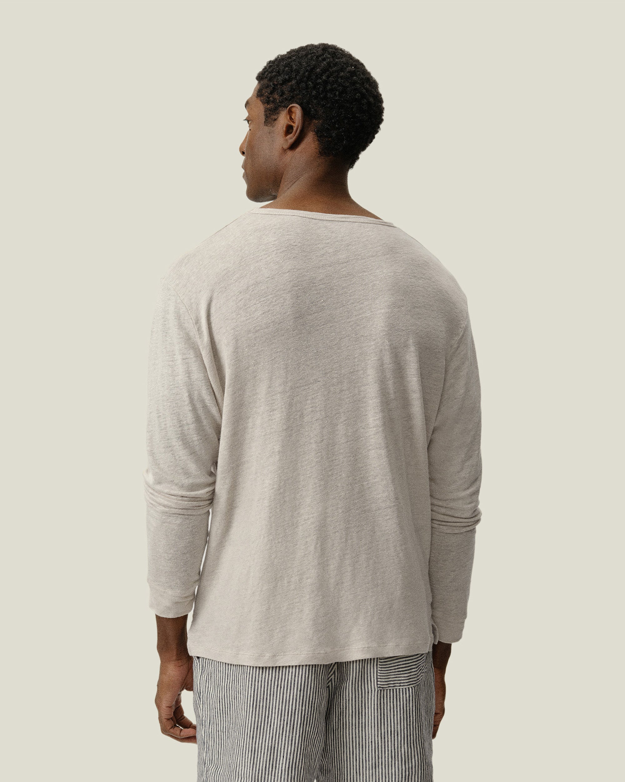 Sun Knit Linen Long Sleeve T-Shirt - Sustainable French Linen