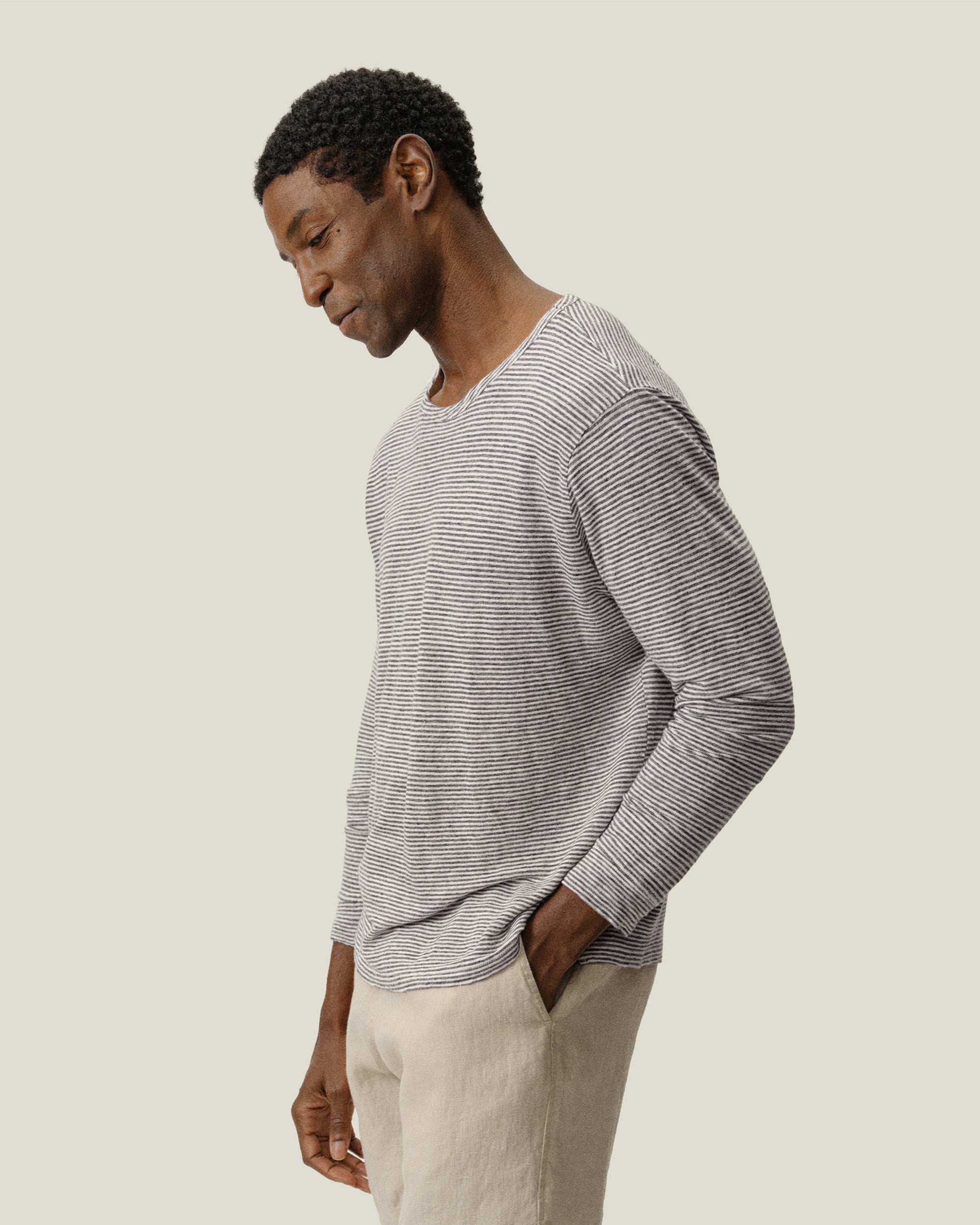 Sun Knit Linen Long Sleeve T-Shirt - Sustainable French Linen