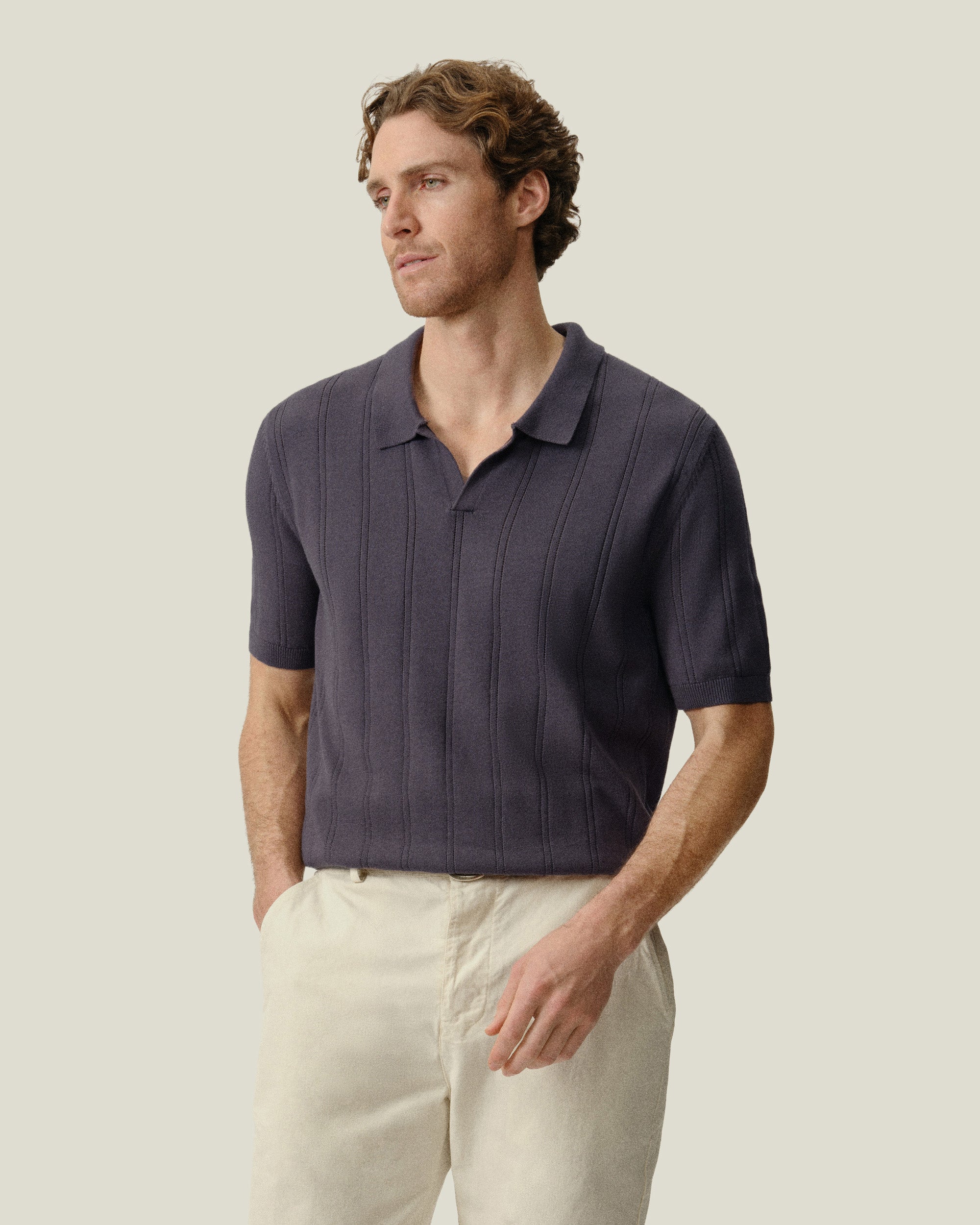 Lolo Drop Needle Sweater Polo / Ash – Alex Crane