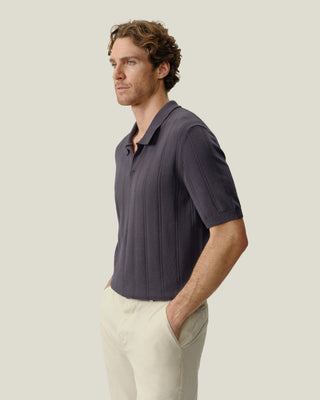 Lolo Drop Needle Sweater Polo / Ash