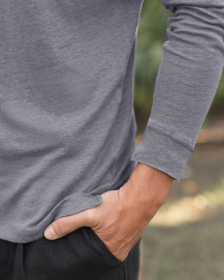 Sun Knit Linen Long Sleeve T-Shirt - Sustainable French Linen / Faded Grey Slate