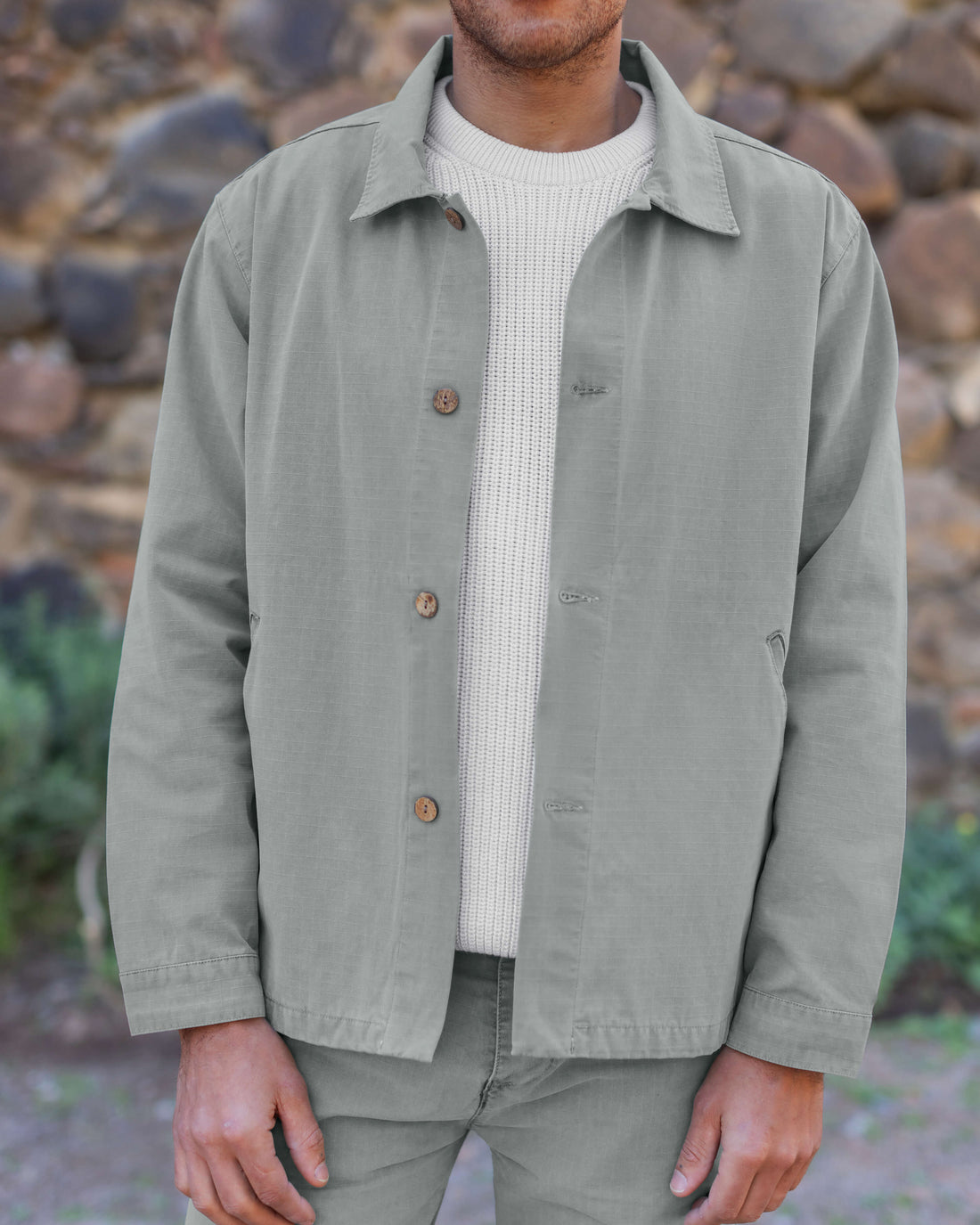 Pac Organic Cotton Ripstop Chore Jacket / Faded Green Jade