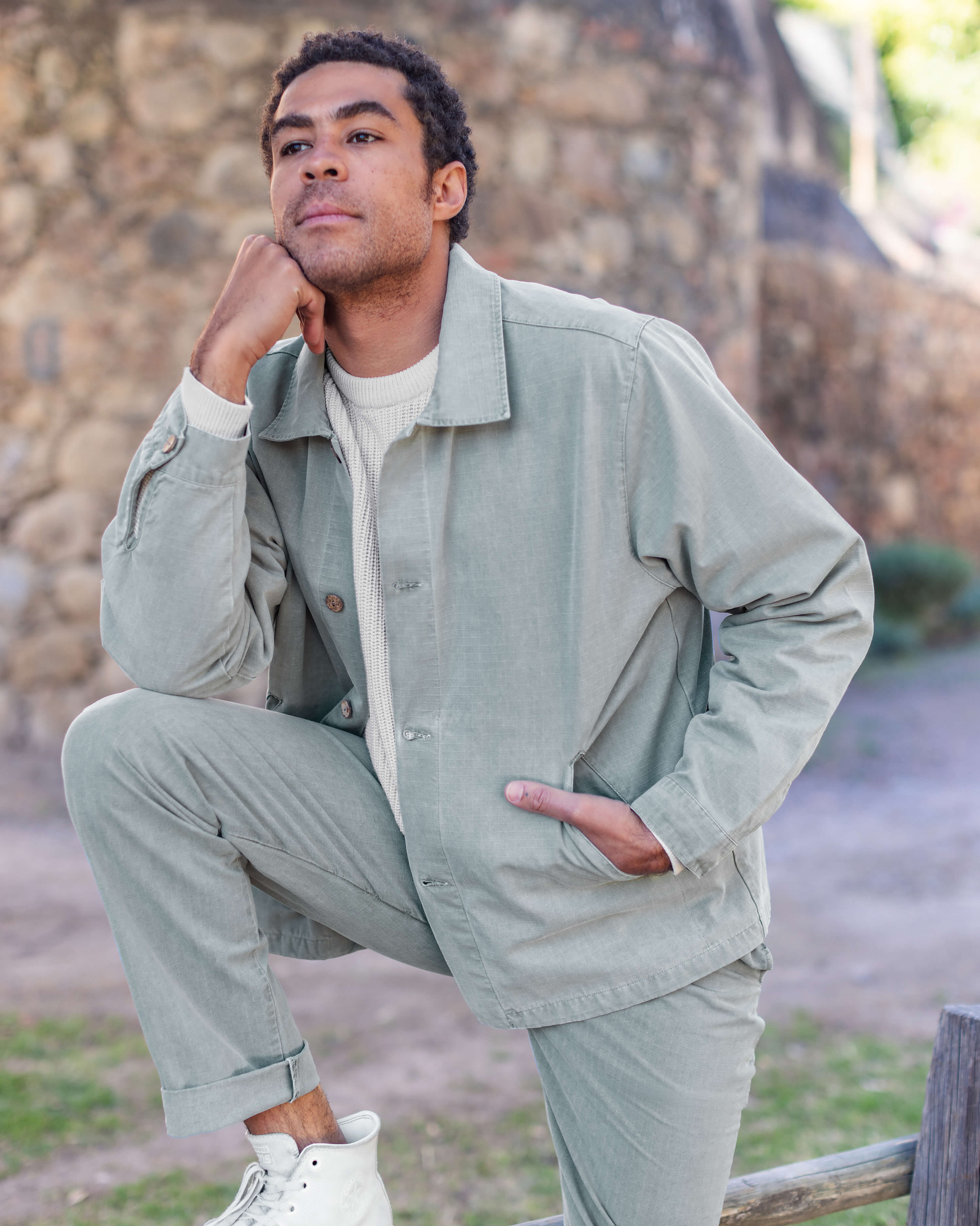 Pac Organic Cotton Ripstop Chore Jacket / Faded Green Jade – Alex