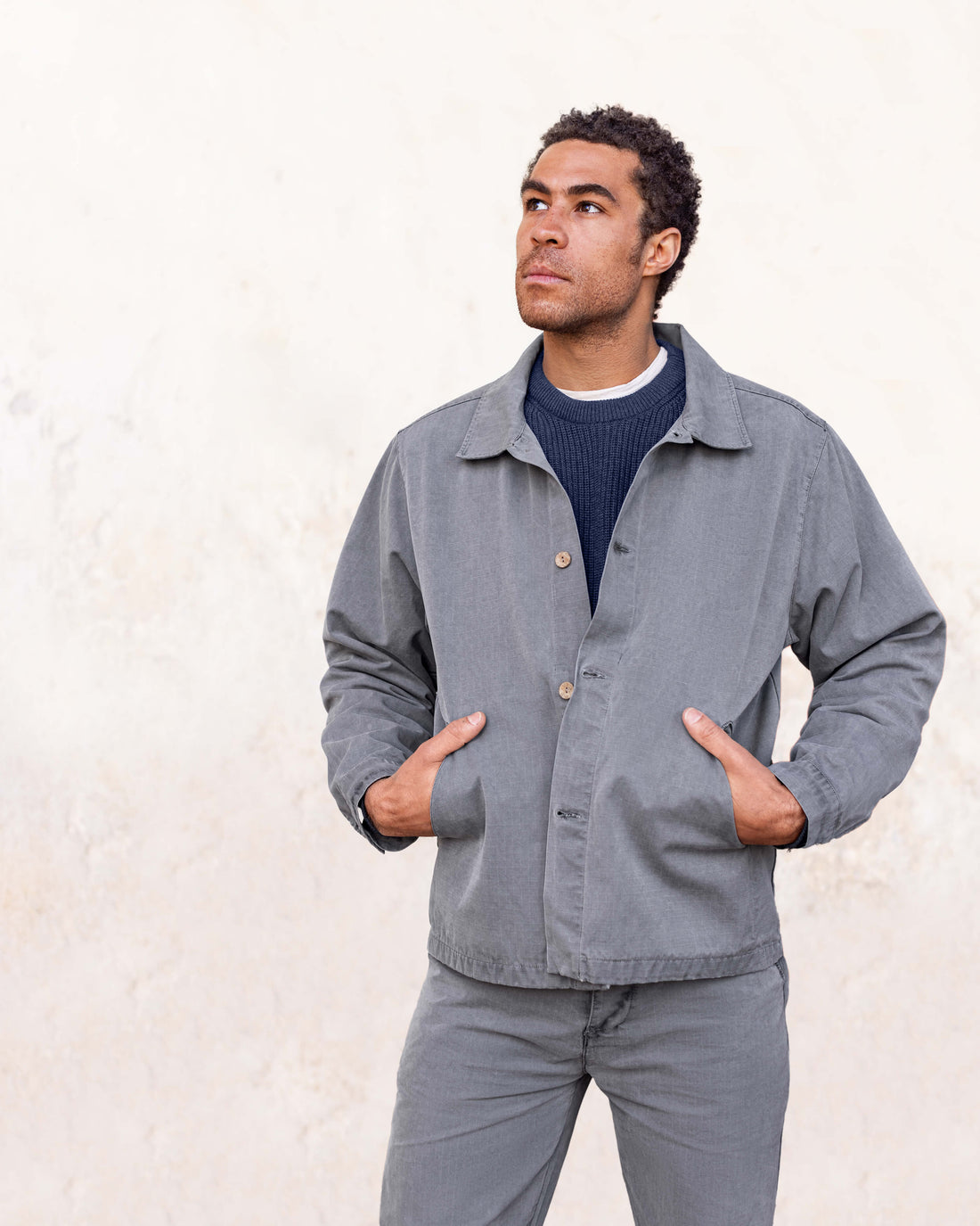 Pac Organic Cotton Ripstop Chore Jacket / Faded Grey Slate