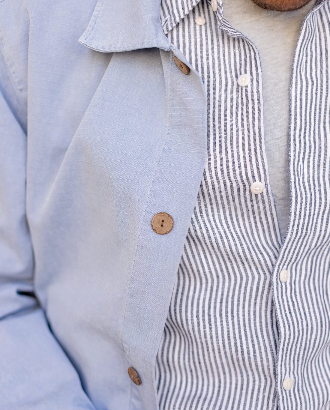 Pac Organic Cotton Ripstop Chore Jacket / Faded Blue Wave