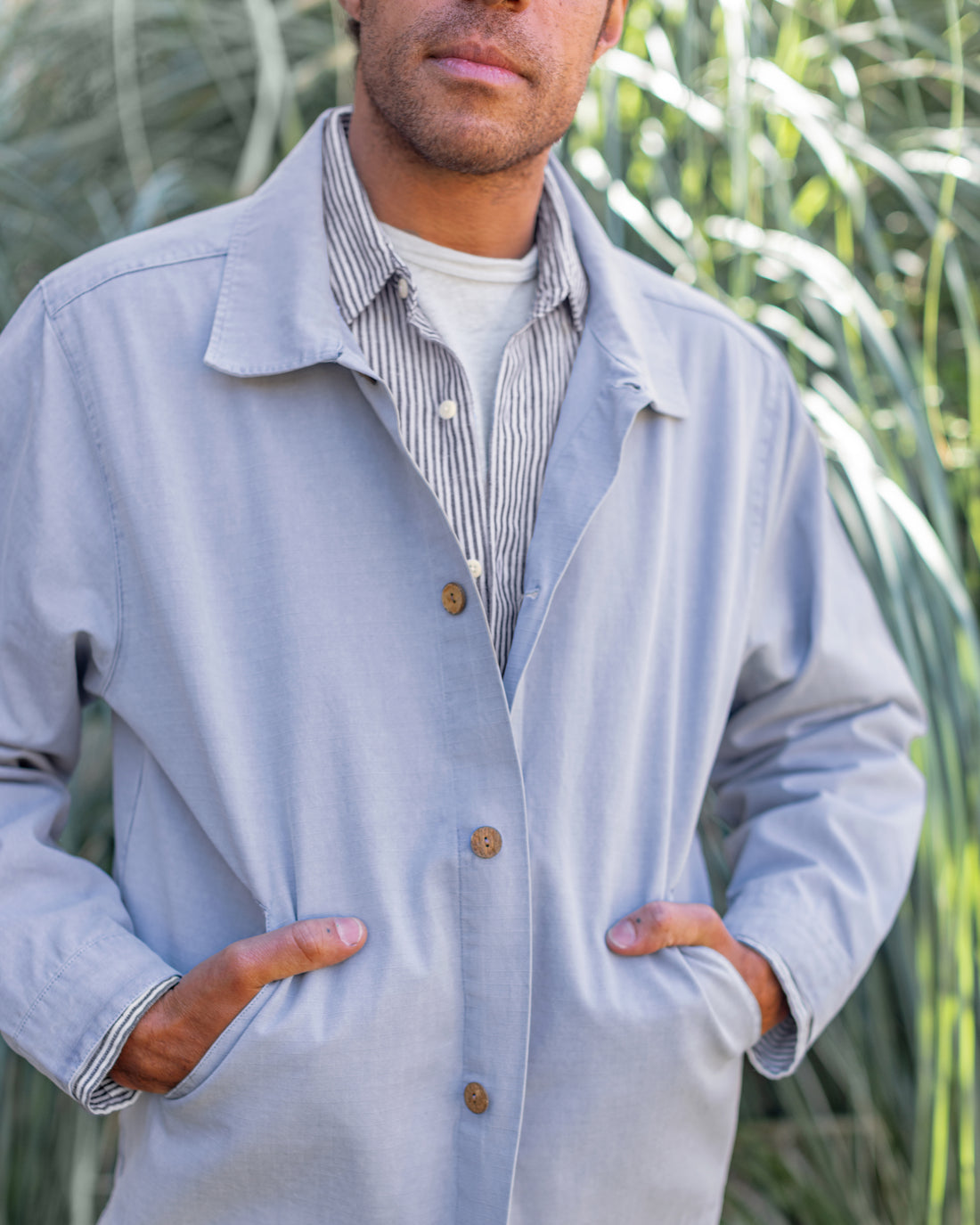 Pac Organic Cotton Ripstop Chore Jacket / Faded Blue Wave