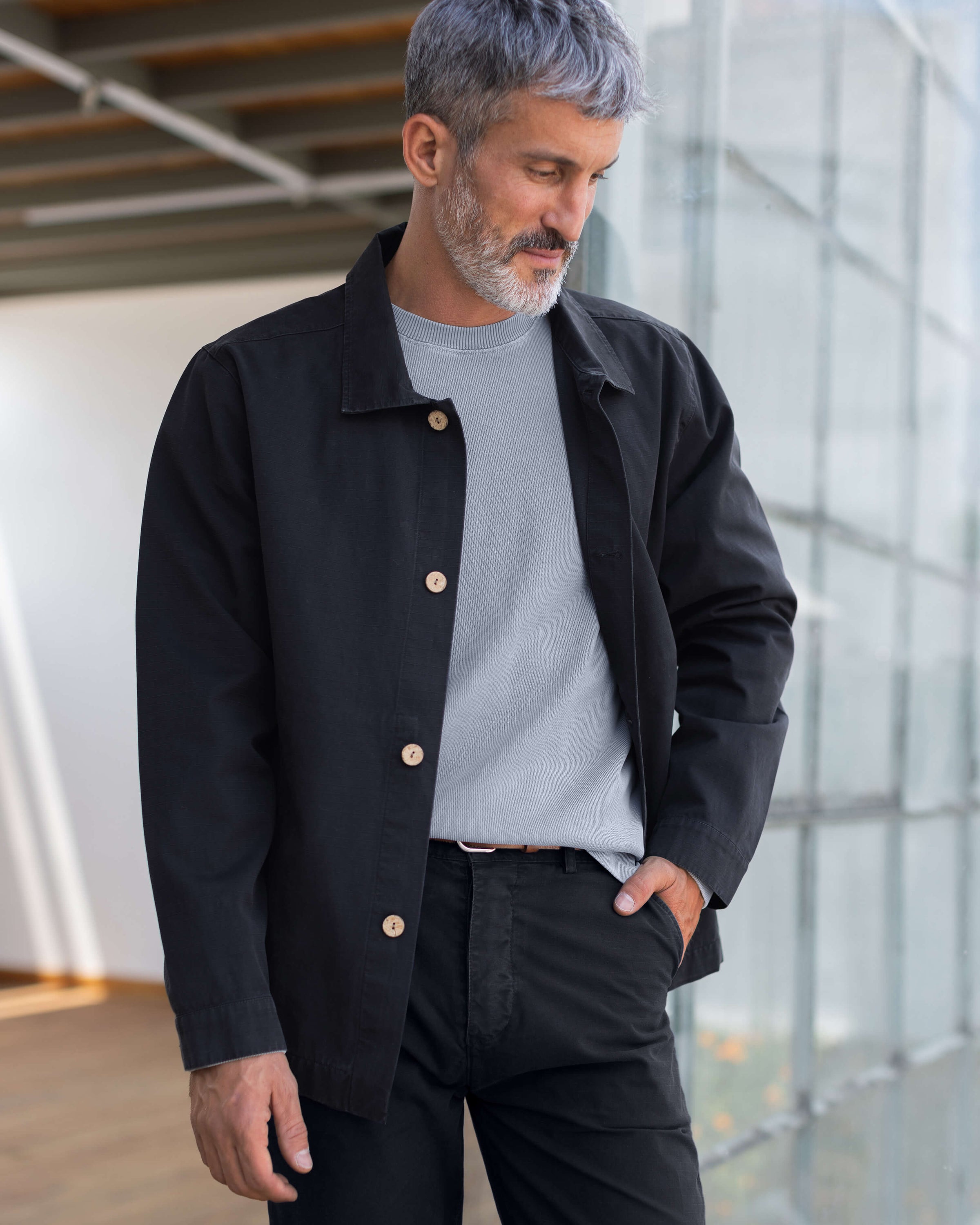 Pac Organic Cotton Ripstop Chore Jacket / Black Night