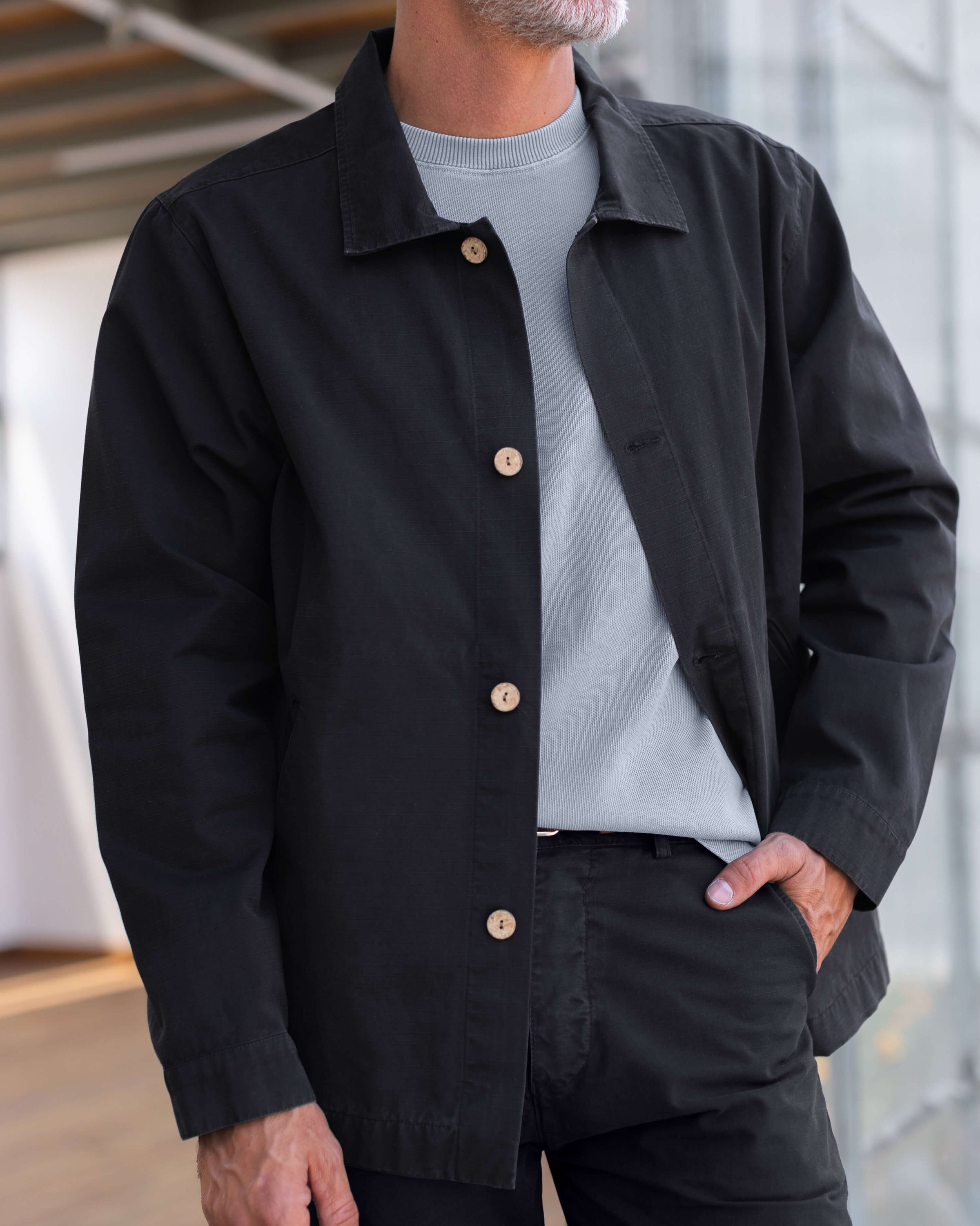 Pac Organic Cotton Ripstop Chore Jacket / Black Night