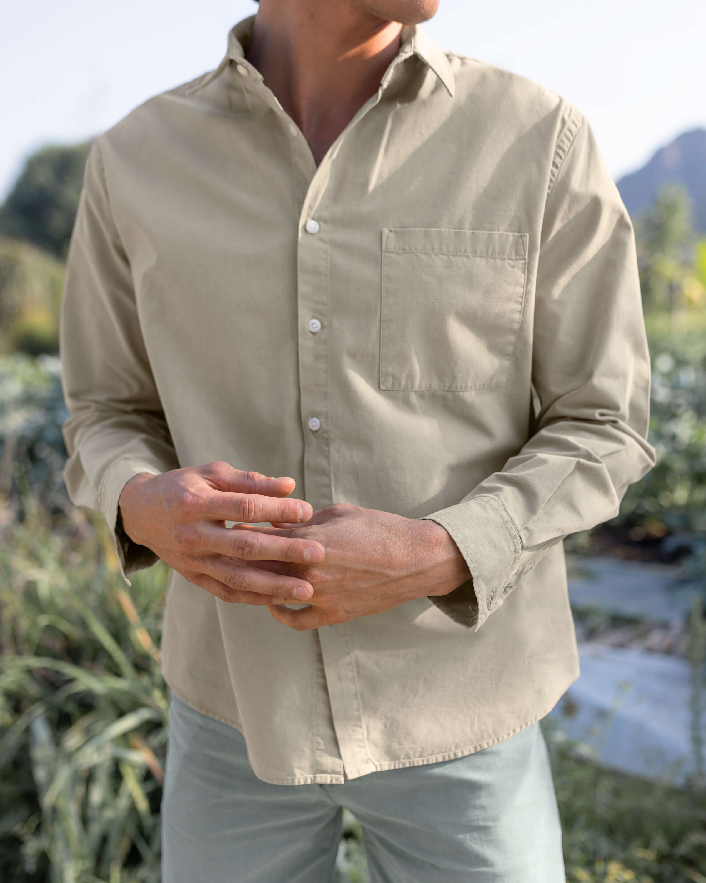 Pac Organic Cotton Ripstop Button Up Shirt / Brown Gold Clay