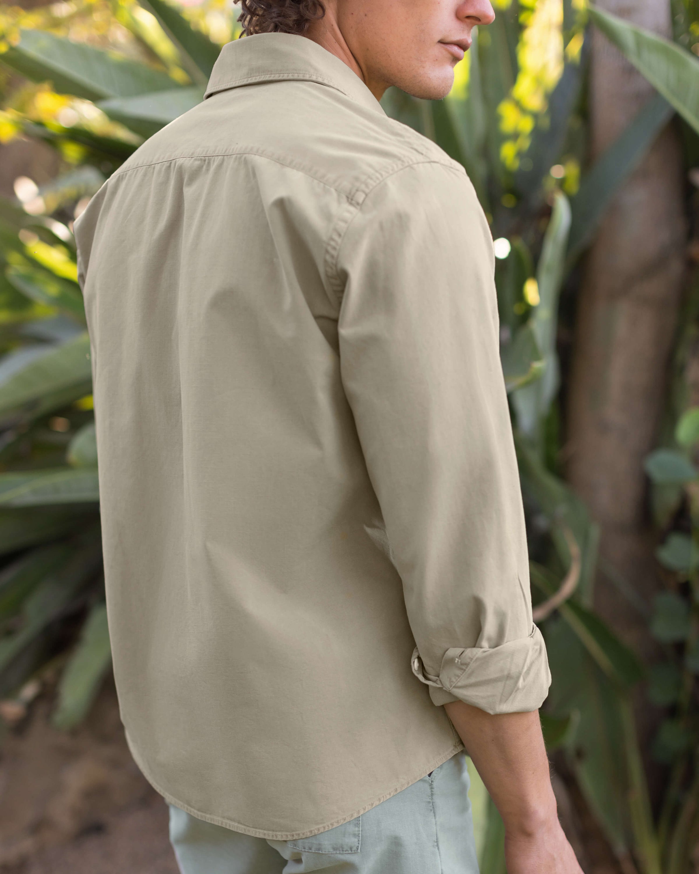 Pac Organic Cotton Ripstop Button Up Shirt / Brown Gold Clay