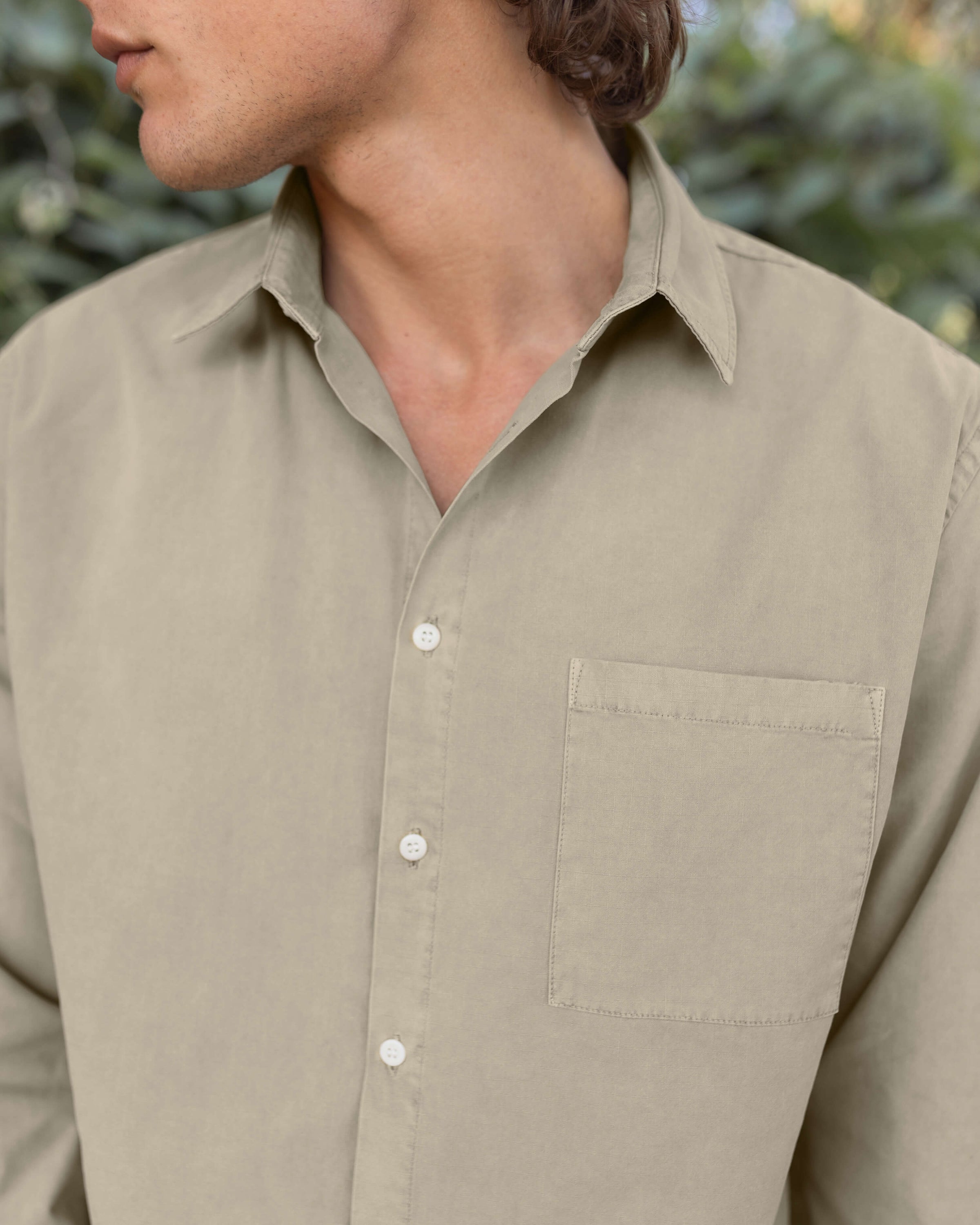 Pac Organic Cotton Ripstop Button Up Shirt / Brown Gold Clay