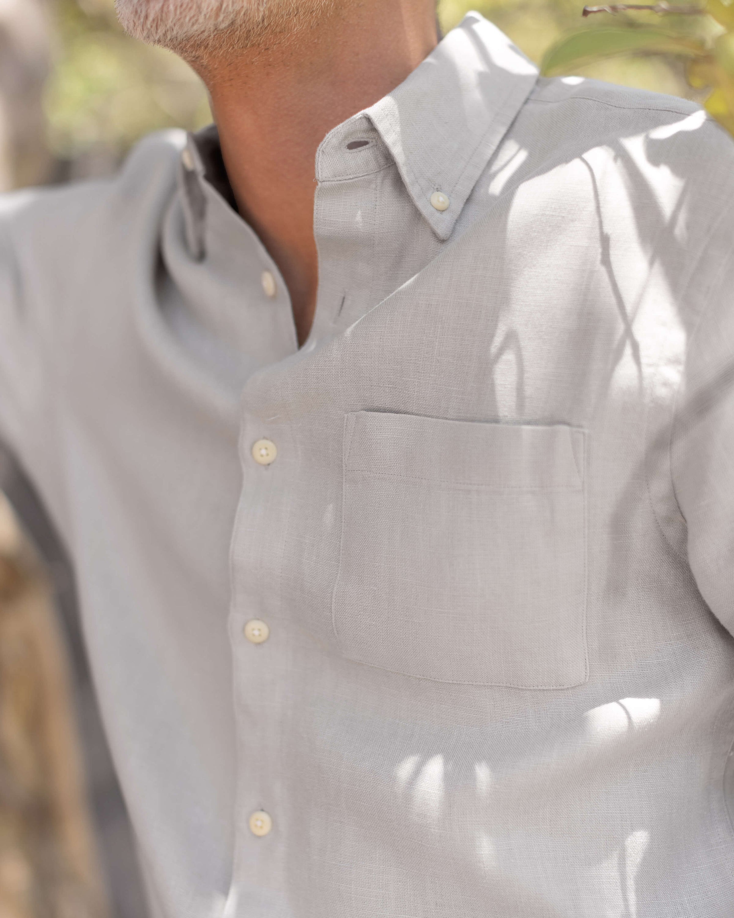Playa Linen Button-Down Shirt - Sustainable French Linen / Natural Bone