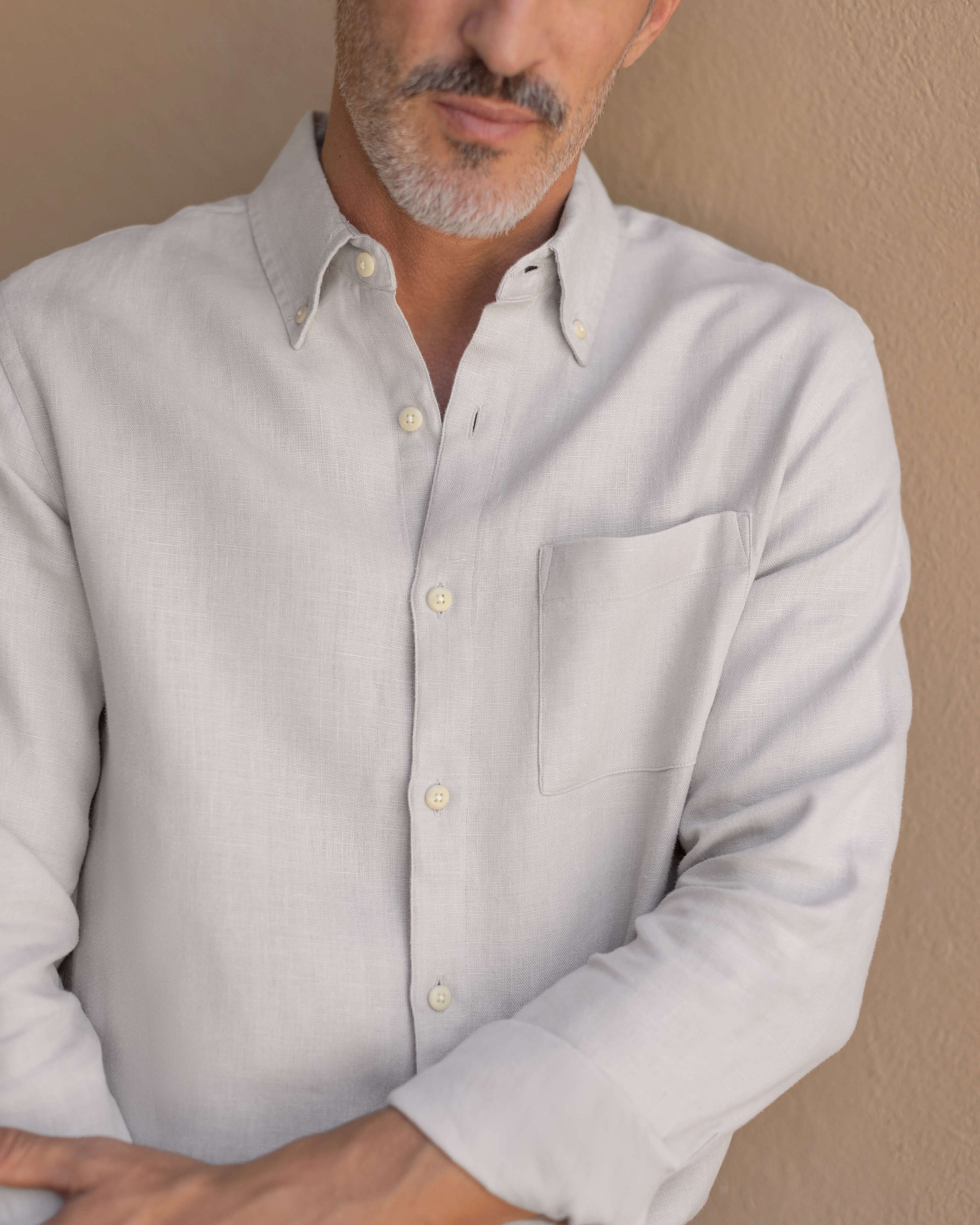 Playa Linen Button-Down Shirt - Sustainable French Linen / Natural Bone