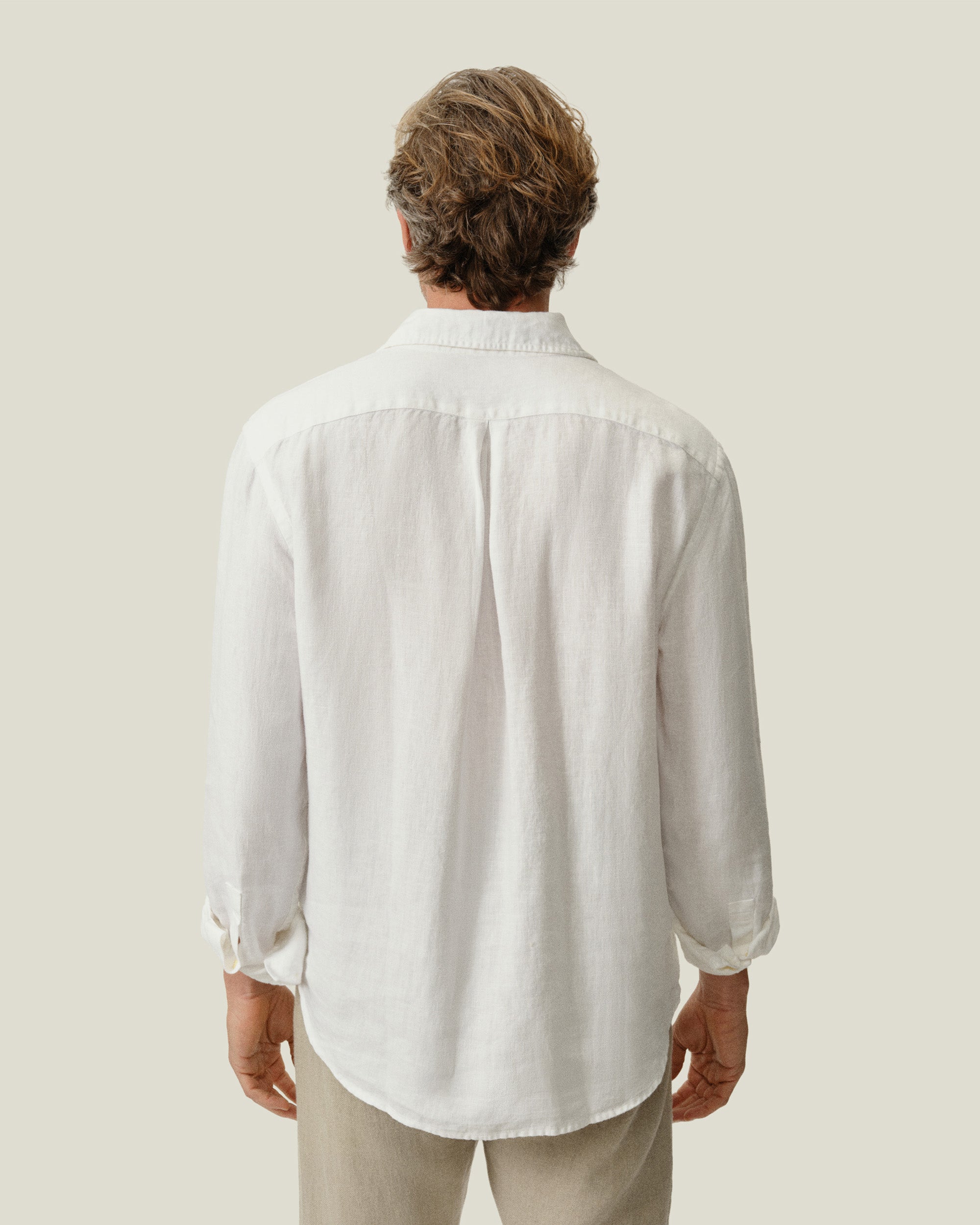 Playa Linen Button-Down Shirt - Sustainable French Linen / Snow