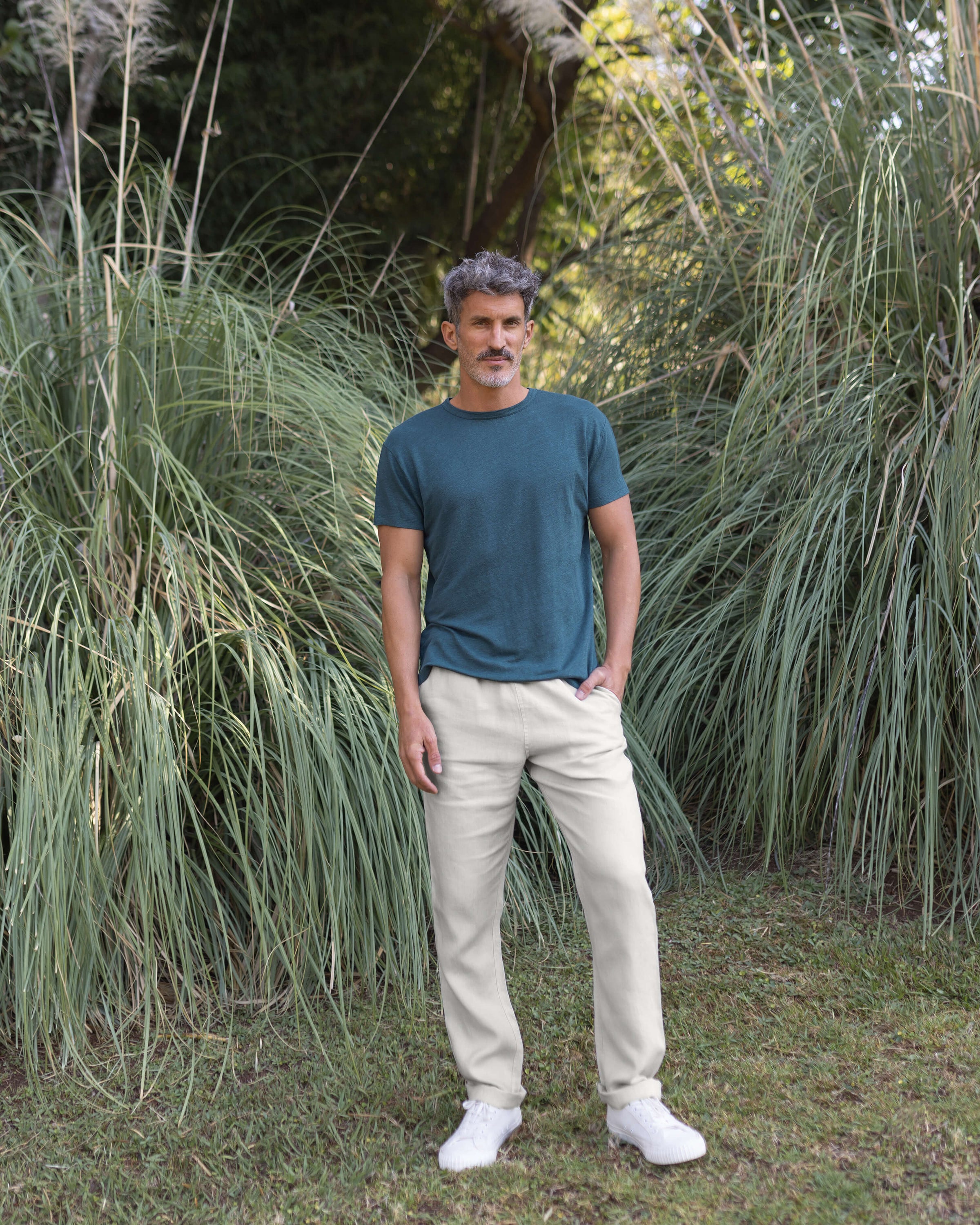 Sun Knit Linen T-Shirt - Sustainable French Linen / Dusk Blue
