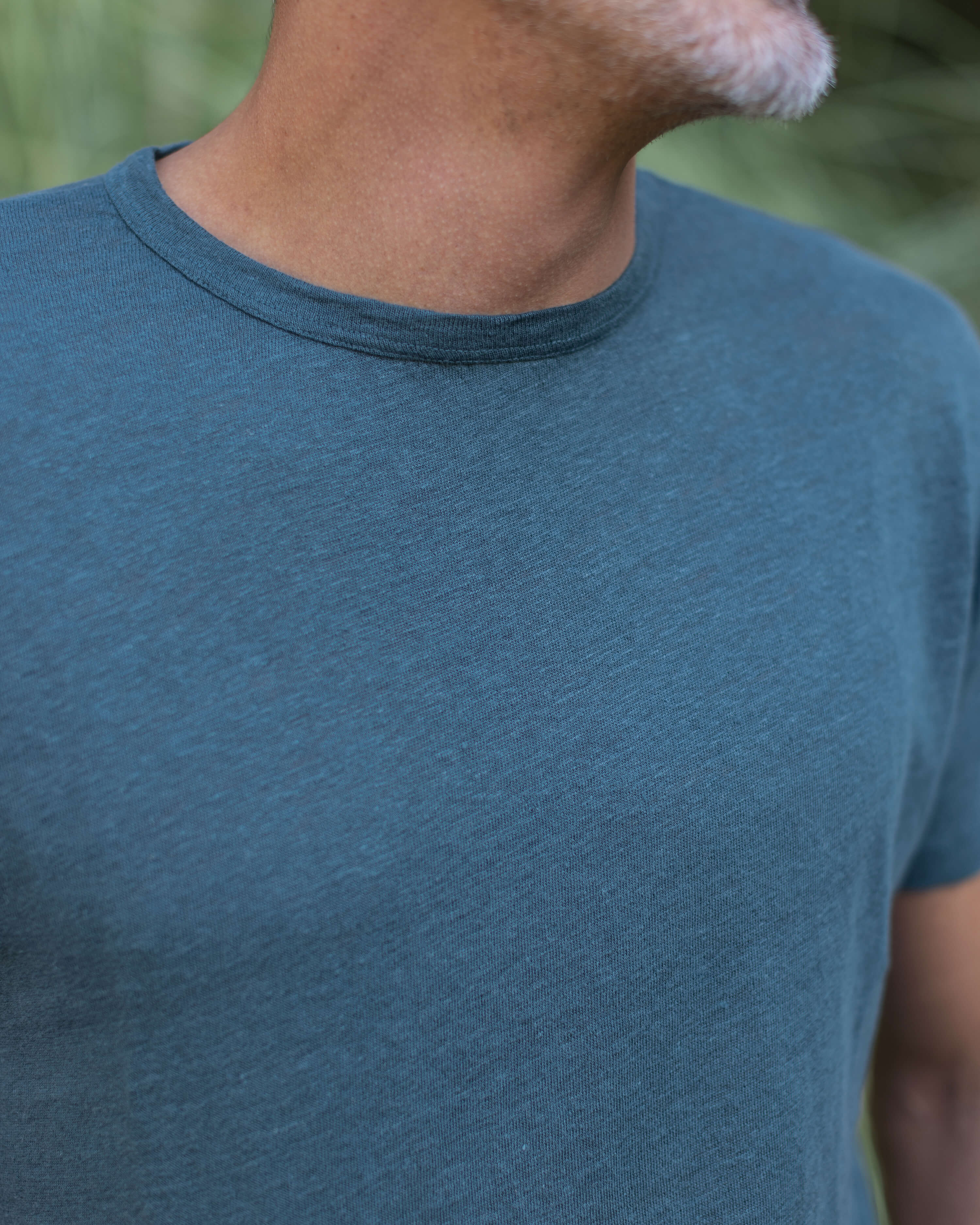 Sun Knit Linen T-Shirt - Sustainable French Linen / Dusk Blue