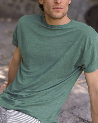 Sun Knit Linen T-Shirt - Sustainable French Linen / Forest Green Pine