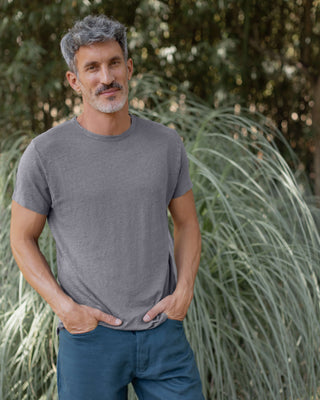 Sun Knit Linen T-Shirt - Sustainable French Linen / Faded Grey Slate