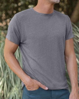 Sun Knit Linen T-Shirt - Sustainable French Linen / Faded Grey Slate