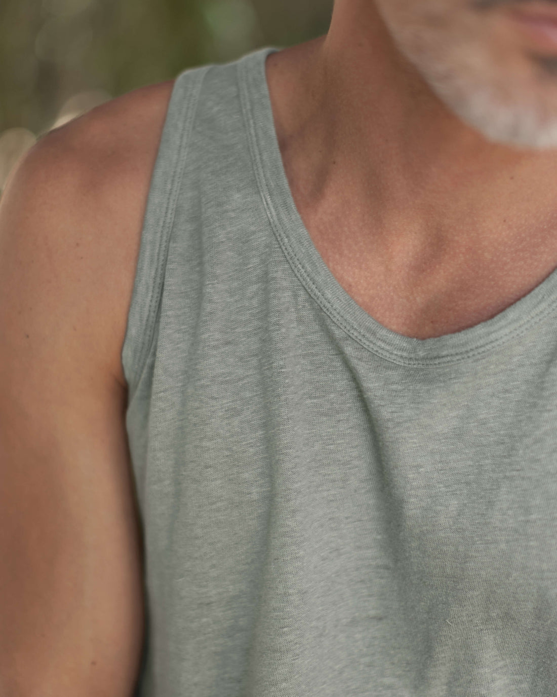 Tank Knit Linen Tank Top - Sustainable French Linen / Faded Green