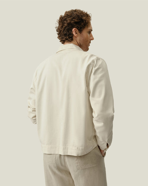 Twill Zip Jacket / Cream