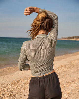 Women's Long Sleeve Knit Ola Shirt / Lines
