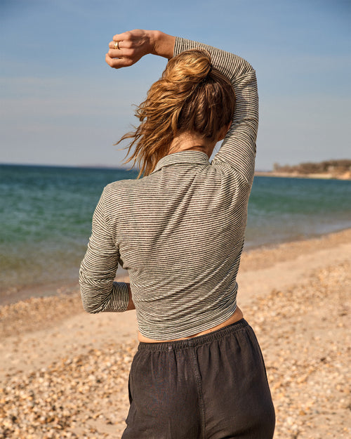 Women's Long Sleeve Knit Ola Shirt / Lines