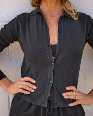 Women's Long Sleeve Knit Ola Shirt / Night