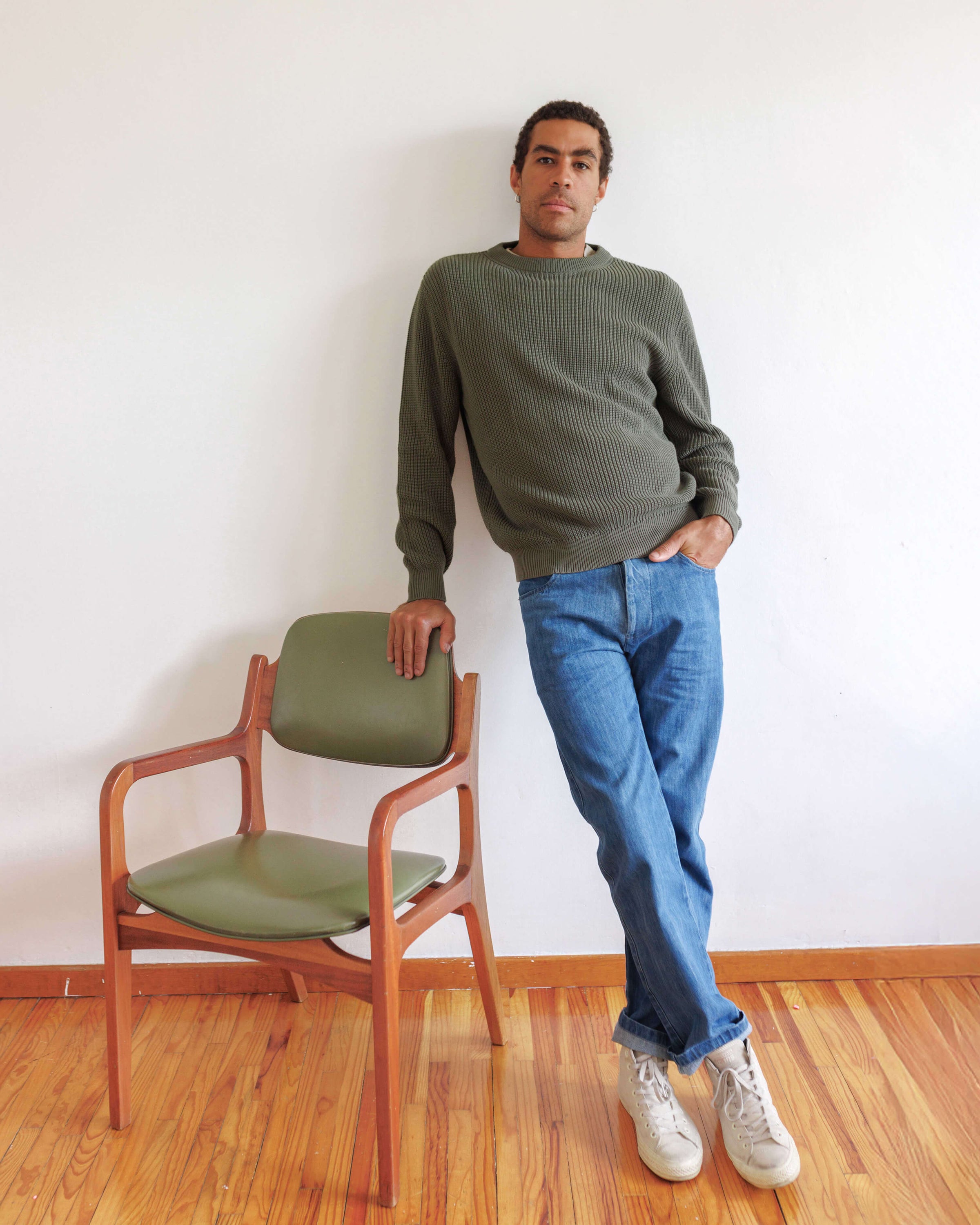 Bay Organic Cotton Chunky Knit Sweater / Forest Green Pine