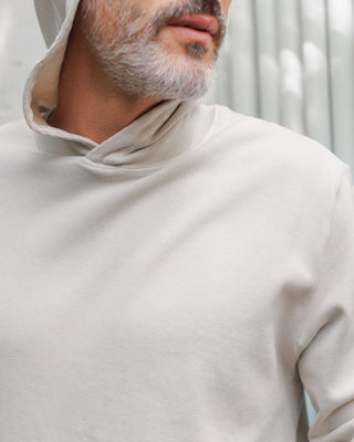 Caza Slubbly Organic Cotton Hoodie / Cream Off White